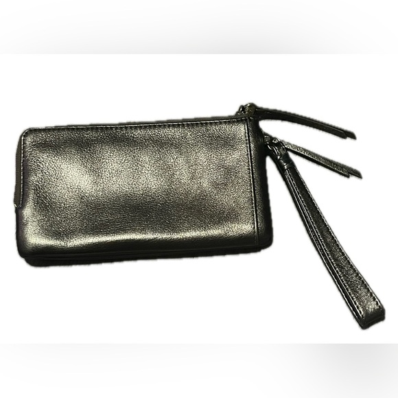 HOBO Dayton Wristlet Pebbled Metallic Leather Pewter - Picture 6 of 16